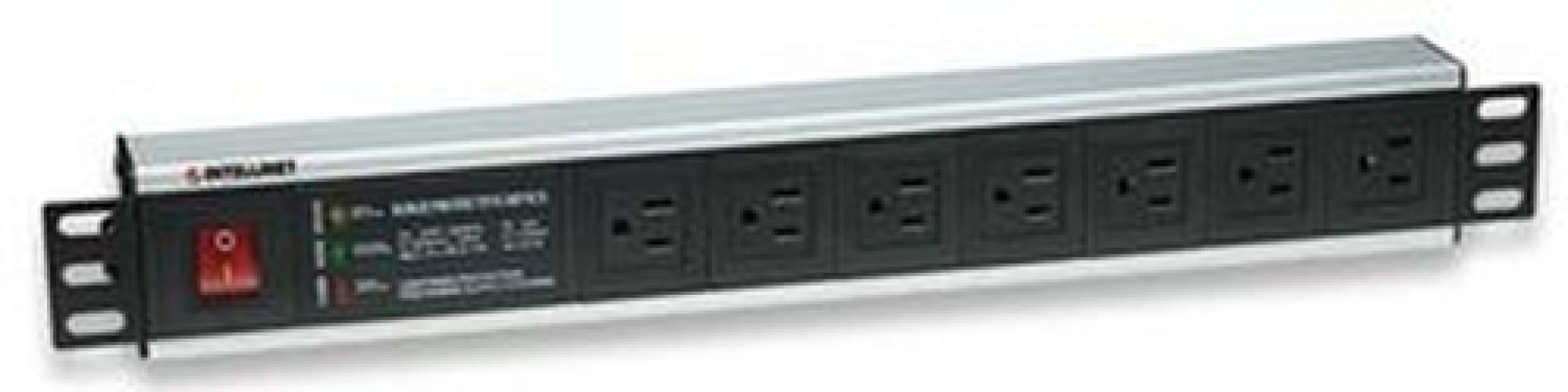 Barra Intellinet Multicontactos con Supresor de Picos, 7 Contactos, NEMA 5-15, Montable para Rack o Gabinete de 19pulg.,