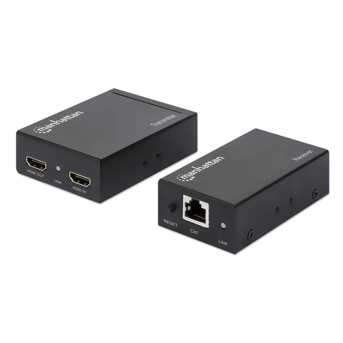 Extensor Manhattan Kit Extensor de HDMI Sobre Ethernet Transmisor y Receptor AV, 1920 x 1200, 2hdmi, Hasta 50 m, Negro