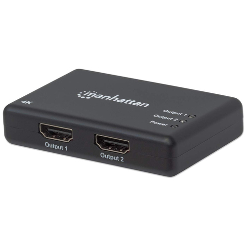 Divisor de Video Manhattan, Splitter HDMI, 2x HDMI, 3840 x 2160 Pixeles, 4K Ultra HD, Color Negro