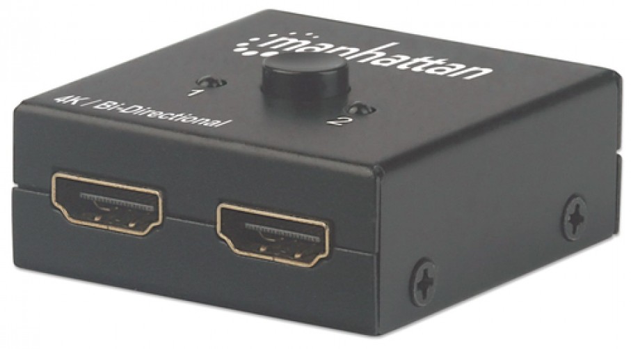 Switch Bidireccional Manhattan, HDMI de 2 Puertos, 3x HDMI Hembra, Negro