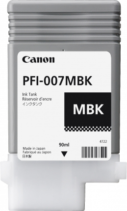Cartucho de Tinta Canon PFI-007MBK Original, Negro, Rendimiento Estándar