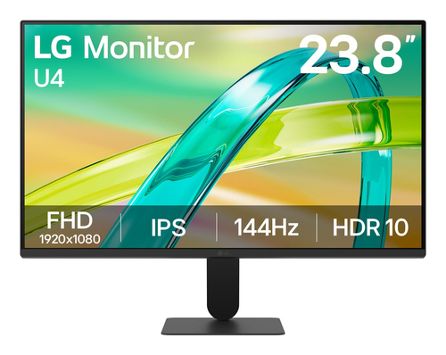 Monitor LG 24U411B-B LCD, 23.8", Full HD, IPS, 144 Hz, 1 ms, Freesync, Negro
