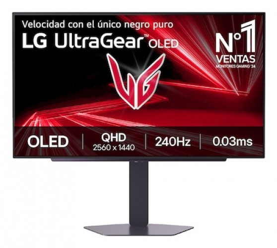 Monitor LG Ultragear 27GX704A-B, 27 Pulgadas OLED Qhd, Resolucion 2560x1440, 240 Hz, 0.03 ms, Hdr True Black 400, G-sync, HDMI 2.1 Displayport.