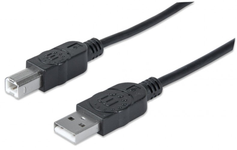 Cable USB Manhattan USB-A Macho - USB-B Macho, 1 Metro, Negro