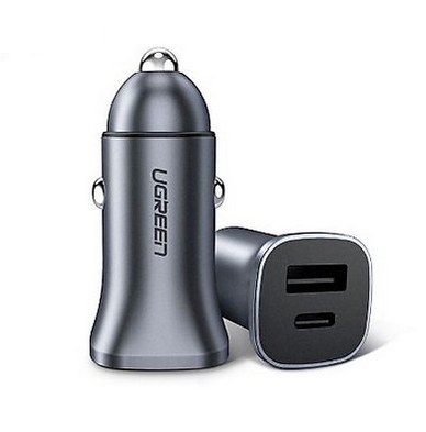 Cargador Ugreen 30780 12 - 24 V, Universal, Auto, 1USB-C, Carga Rápida, 18 W, Negro