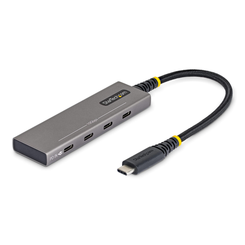Hub Startech.com Interfaz USB 3.2 Gen 2 (3.1 Gen 2) Type-c, Plástico, Aluminio, Cantidad de Puertos 4, Longitud de Cable 0.203 m, Velocidad 10000 Mbit/s, Color Gris