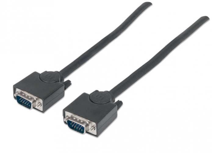 Cable de Video Manhattan VGA Macho a VGA Macho, 1.8m, Color Negro