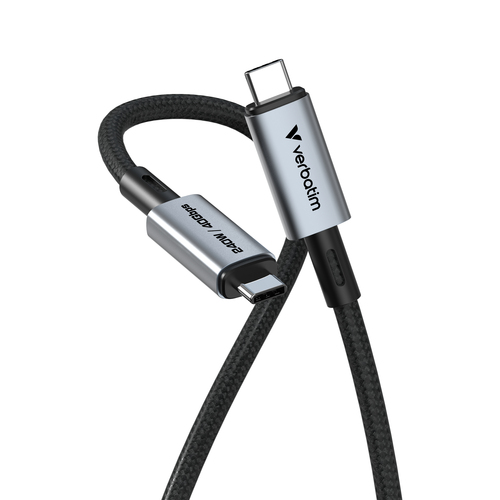Cable USB Verbatim Sync & Charge 31847, USB4, 240 Watts, 40 Gigabits por Segundo, 1.2 Metros, Negro.