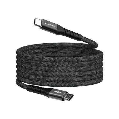 Cable USB Magnetico Verbatim, USB-C a USB-C, 60W, 480Mbps, 120cm, Negro