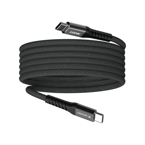 Cable USB Magnetico Verbatim, USB-C a USB-C, 100W, 480Mbps, 120cm, Negro