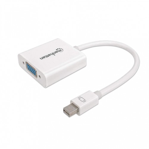 Adaptador de Video Manhattan 322508, Mini-displayport a VGA, Macho/hembra, Color Blanco