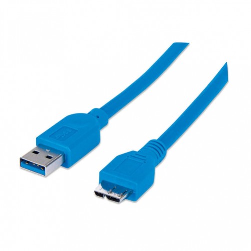 Cable Manhattan, USB A Macho - Micro USB B Macho, 2 Metros, (3254249) Azul