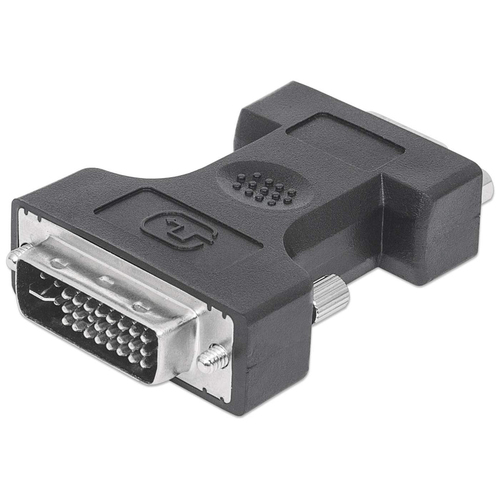 Conector Manhattan Dvi-i Macho a VGA Hembra, Color Negro (328883)