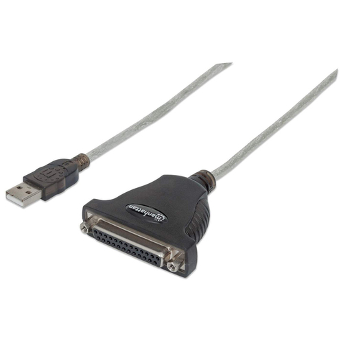 Cable Adaptador Manhattan 336581 de USB2.0 a Paralelo DB25, 1.8 Metros Blister