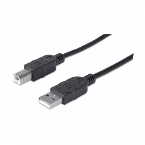 Cable Manhattan USB De Alta Velocidad, USB 2.0 A Macho - USB 2.0 B Macho, 5 Metros, (337779) Negro