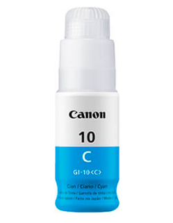 Botella de Tinta Canon GI-10 Cyan Cian, Compatibilidad G5010/G6010/G7010