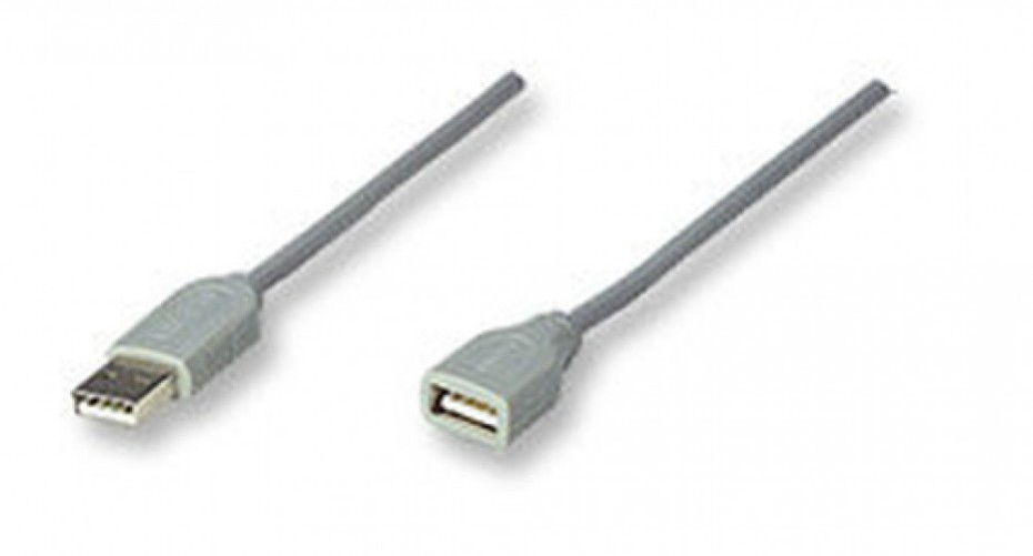 Cable Manhattan USB A - USB A, 4.5 Metros,(340960) Gris