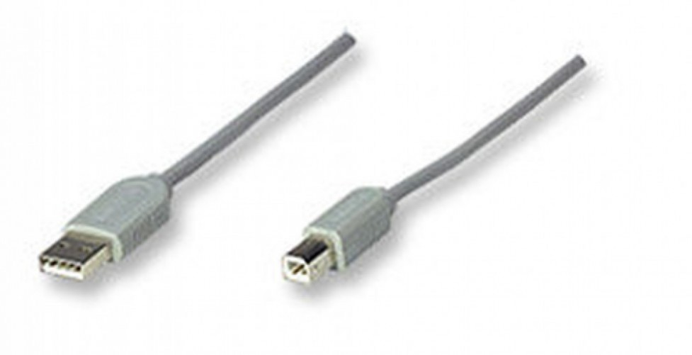 Cable Manhattan USB A Macho - USB B Macho, 4.5 Metros, Gris