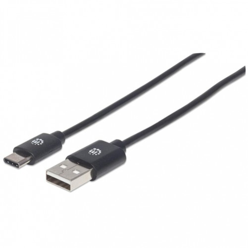 Cable USB Manhattan USB-A a USB-C, 480Mbps, 1 Metro, Negro
