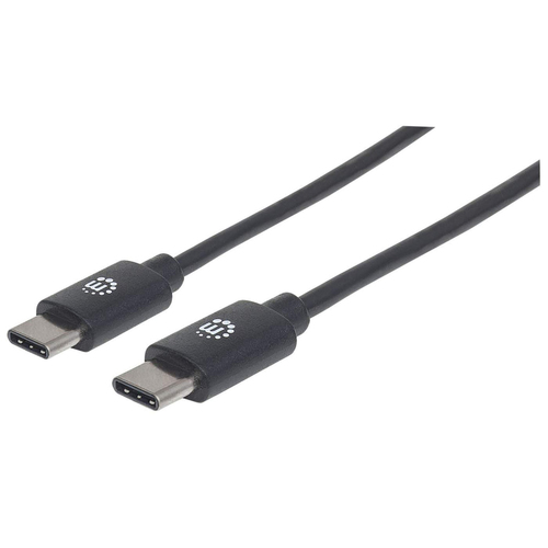 Cable USB Manhattan USB-C a USB-C, 60W, 480 Mbps, 1 Metro, Negro