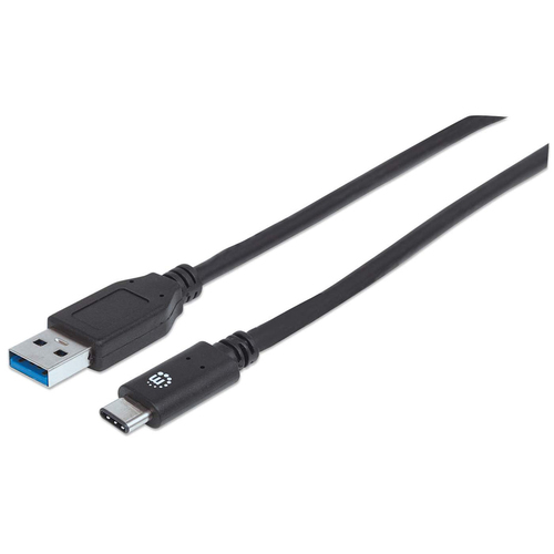 Cable Manhattan Tipo C, Macho - USB 3.0 A Macho, 1 Metro, (353373) Negro