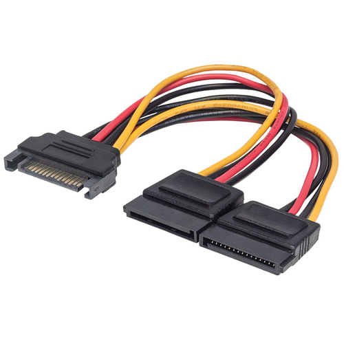 Cable Manhattan SATA Hembra a 2x SATA Macho, 15cm (354554)