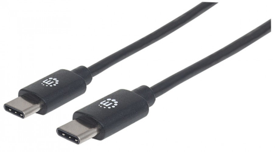 Cable USB Manhattan 354875, USB Tipo-c a USB Tipo-c, 2 Metros, Negro, (354875)