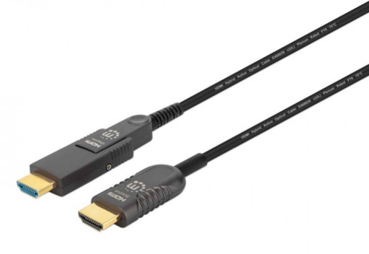 Cable HDMI Fibra OPTICA/MANHATTAN/355193/ M-m 4k@60hz 30.0m Conector HDMI Desmontable