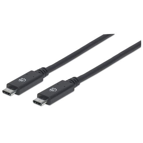 Cable USB Manhattan, USB-C a USB-C, 10 Gbit/s, 100W, 1 Metro, Negro