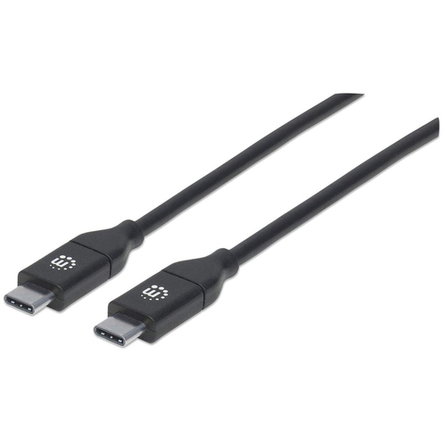 Cable USB Manhattan, USB-C a USB-C, 100W, 2 Metros, Negro