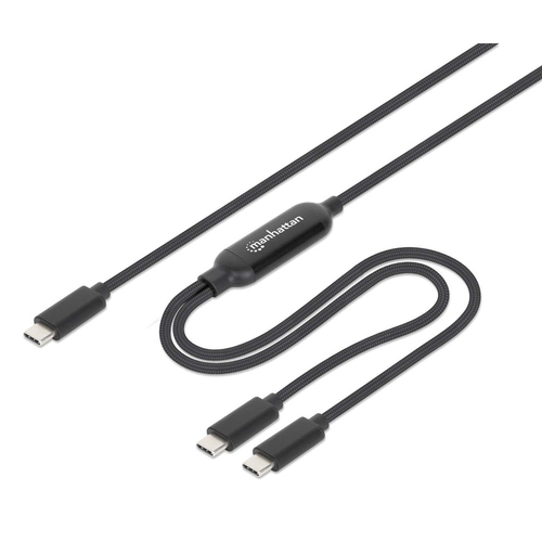 Cable USB Manhattan 355810 USB C a 2 x USB C, Negro