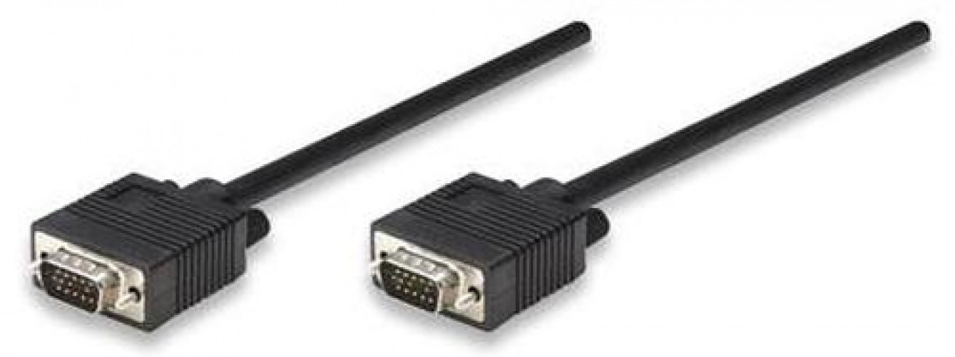 Cable Manhattan de Video VGA 8mm, VGA Macho - VGA Macho, 11 Metros, (371377) Negro