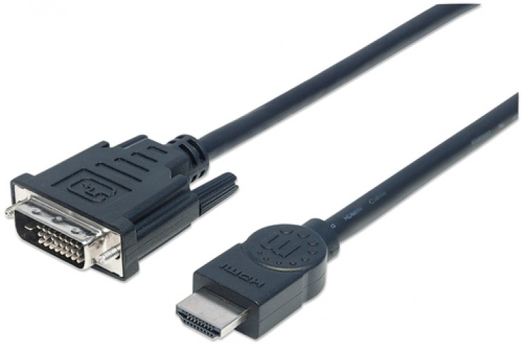 Cable Manhattan HDMI Macho a Dvi Macho, 3.05 Metros, Color Negro (372510)