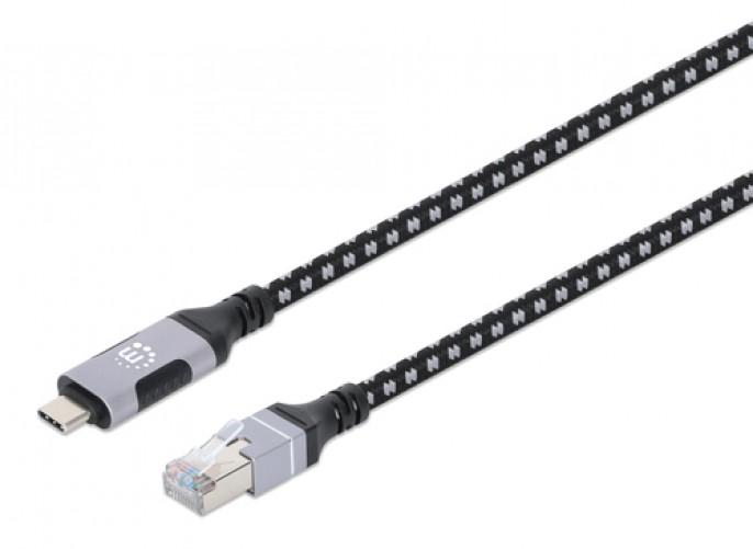 Patchcord Manhattan 394826 2 m, Negro, Plata