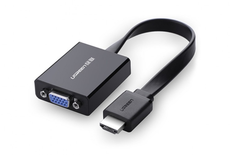 Adaptador Ugreen HDMI Macho a VGA Hembra, 1080p, 25cm, Negro