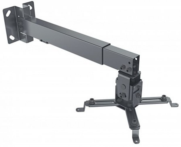 Soporte de Proyector Manhattan, Pared/techo, Hasta 20 kg, Altura Ajustable, Color Negro