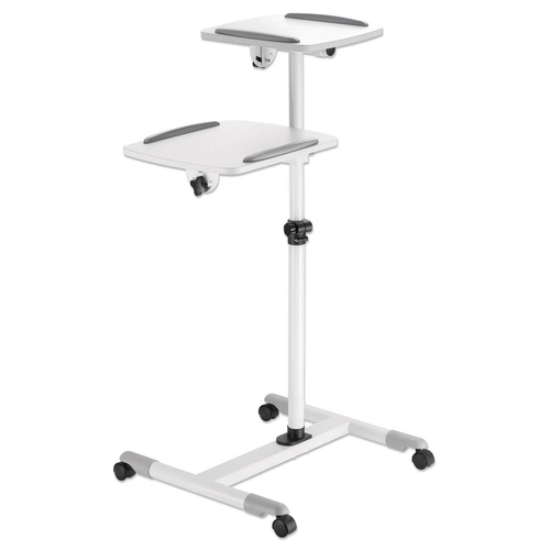 Soporte Manhattan Soporte de Carrito para Proyectores y Laptops Carrito Multimedia, Gris, Blanco