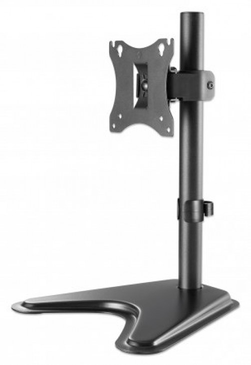 Soporte Manhattan de Escritorio para Monitor de 17 A 27 Pulgadas, Maximo 7kg, Giratorio e Inclinable, Color Negro