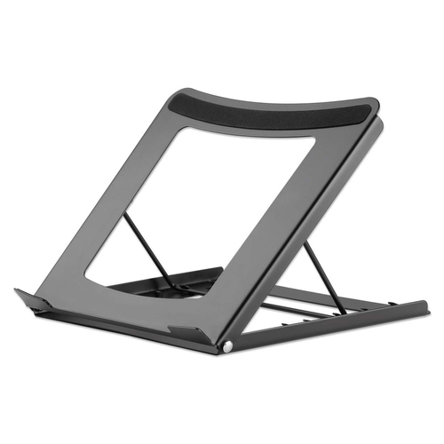Soporte para Laptop Manhattan Ajustable para Laptops y Tabletas, Negro, Acero, 25.4 cm (10"), 39.6 cm (15.6"), 5 kg