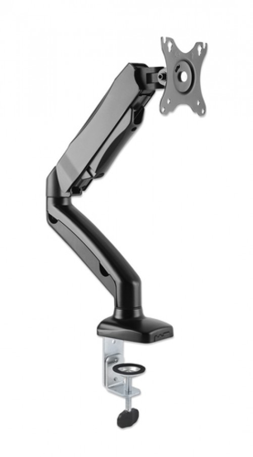 Soporte de Escritorio Manhattan para Monitor de 17 A 32 Pulgadas, Hasta 9 kg, Aluminio, Negro