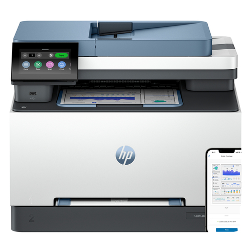 Multifuncional HP Color Laserjet Pro Laser, Impresion a Color, WiFi, Imprime, Escanea, Copias, Fax