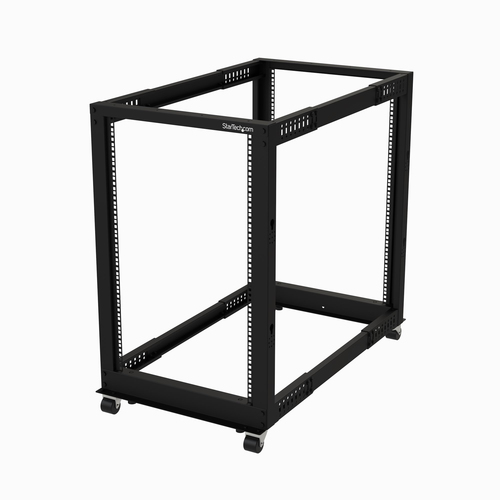 Rack Startech.com Tipo Rack o Bastidor Independiente, Capacidad del Rack 18U, 4 Postes, Acero, Peso Max. 544 kg, Color Negro, Incluye Tuercas, 2llaves