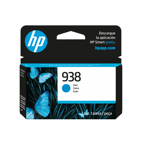 Cartucho de Tinta HP Cartucho de Tinta Cian Original 938 Original, Cian, Rendimiento Estándar