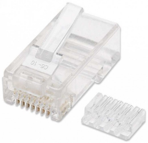 Plug Intellinet RJ-45 Cat6 UTP Solido, Bote con 100 Piezas Transparentes
