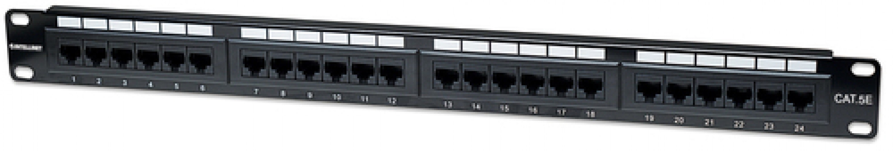 Panel de Parcheo Intellinet, Cat5e, 24 Puertos RJ-45, 1U, Color Negro