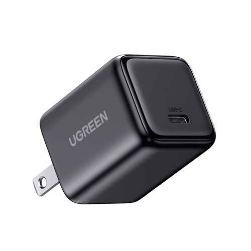 Cargador Ugreen Mini de 30W, USB-C, Gan, Carga Inteligente, Negro