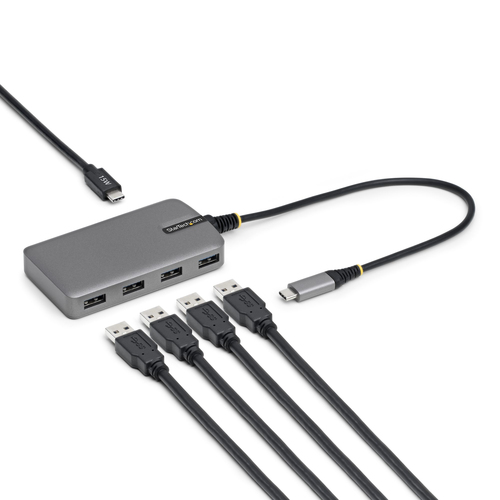 Hub Startech.com 5G4AC-USB-C-HUB Interfaz USB 3.2 Gen 1 (3.1 Gen 1) Type-c, 4 USB A 3.1, Plástico, Cantidad de Puertos 5, Longitud de Cable 0.3 m, Velocidad 5000 Mbit/s, Color Gris