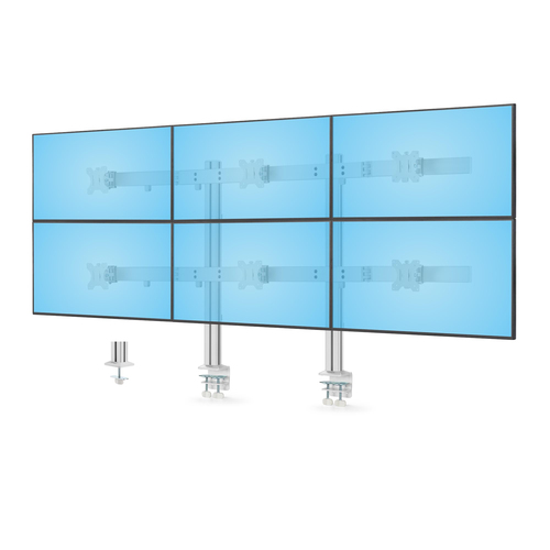 Soportes de Pantalla Startech.com 6-monitor-arm-a Color Blanco, Material Aluminio, Plástico, Acero