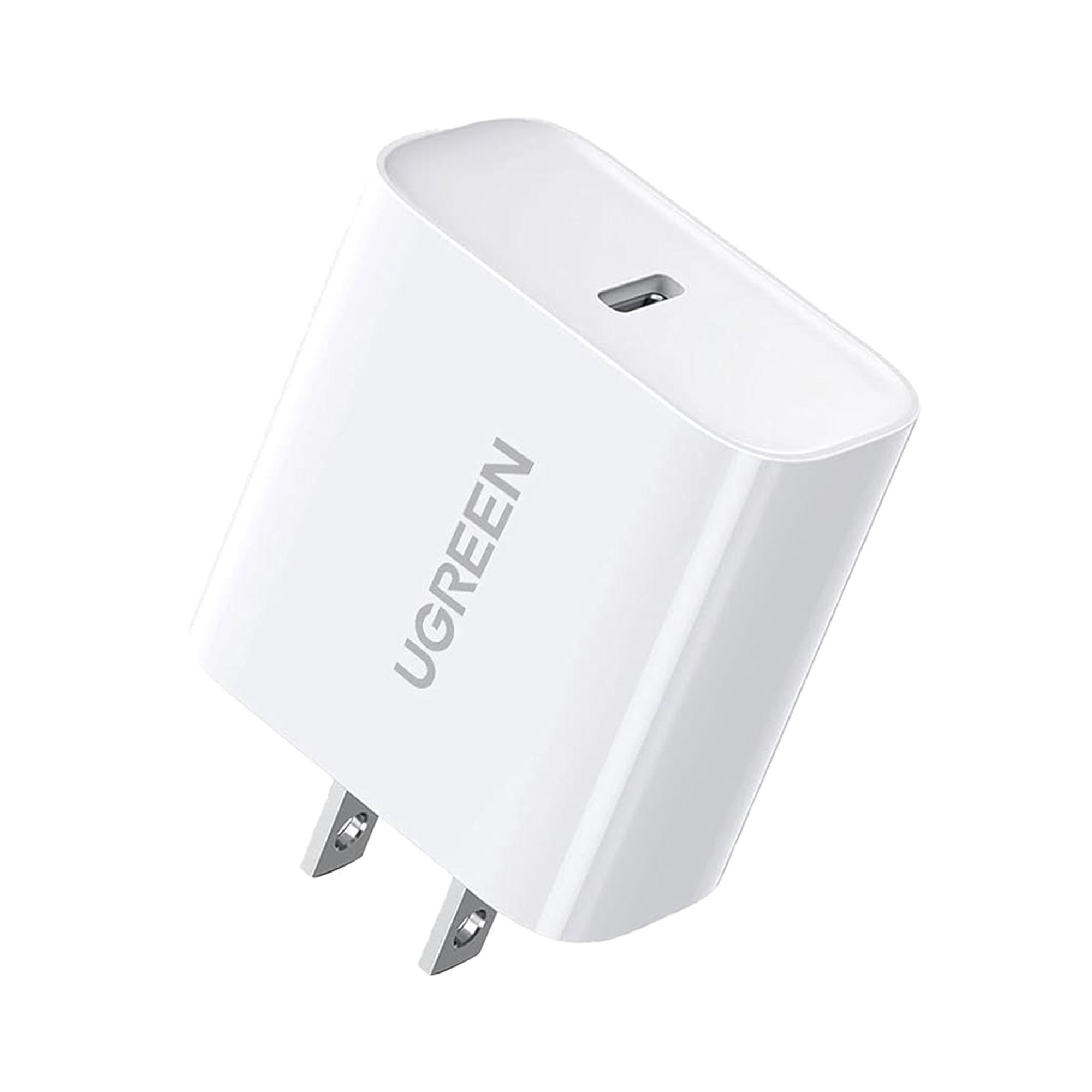 Cargador Ugreen 20W, USB-C, Carga Inteligente, Blanco
