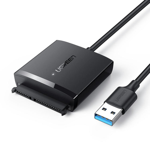 Convertidor Ugreen SATA III a USB 3.0, 5 Gbps, HDD/SSD de 2.5"/3.5", 50cm, Negro